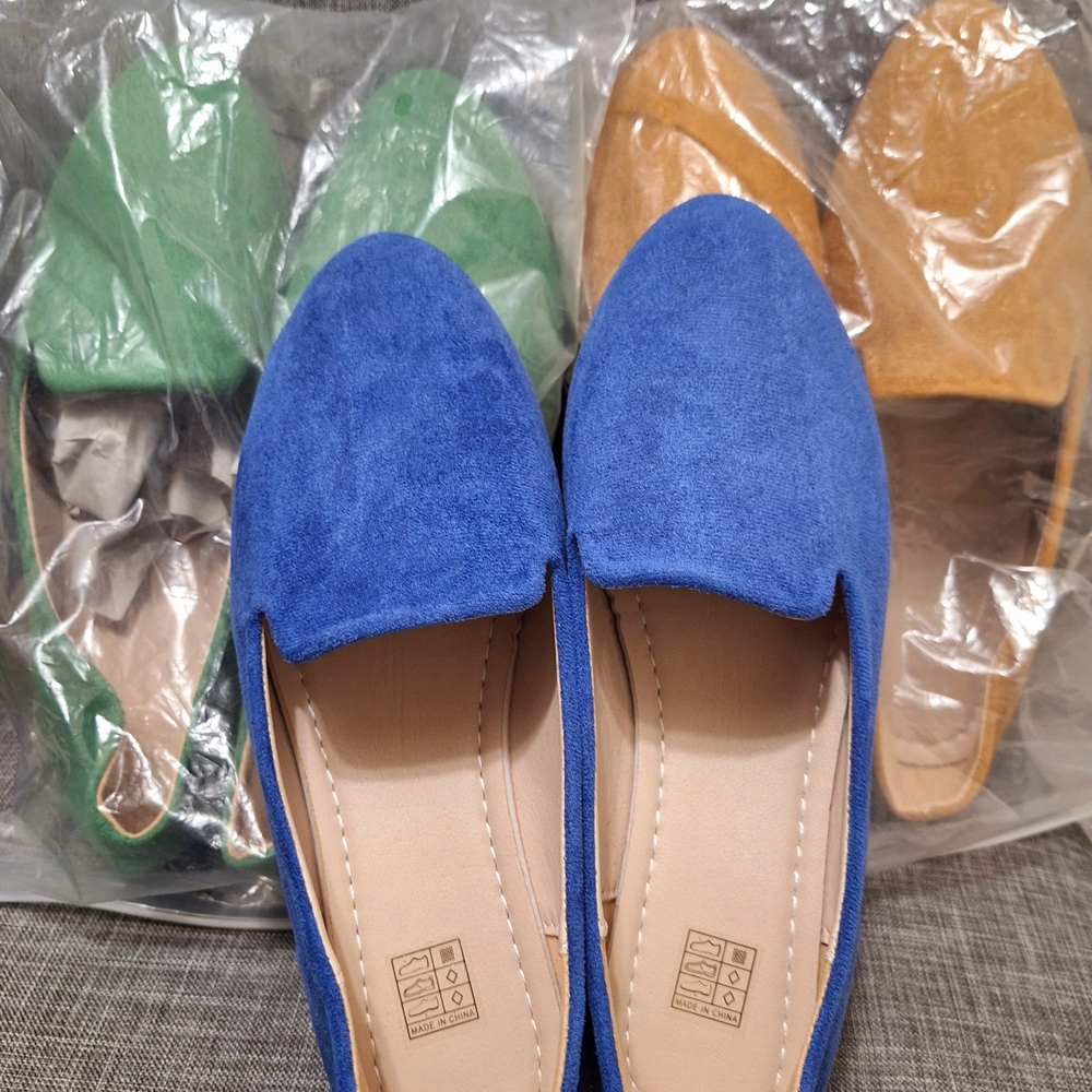 3 Suede Slip-On Flats